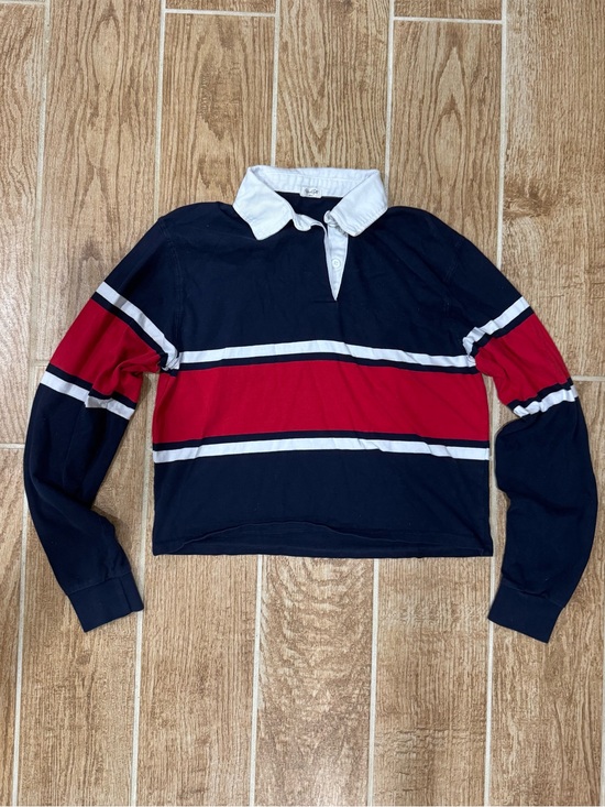 Brandy Melville Tops - brandy melville striped cropped rugby shirt